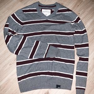 grey striped sweater
